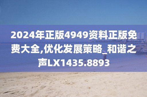 2024年正版4949资料正版免费大全,优化发展策略_和谐之声LX1435.8893