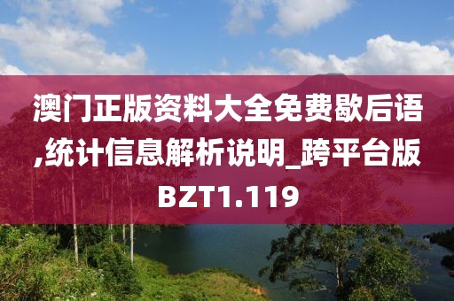 澳门正版资料大全免费歇后语,统计信息解析说明_跨平台版BZT1.119