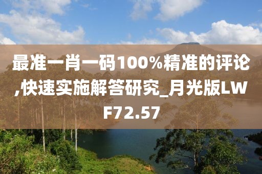 最准一肖一码100%精准的评论,快速实施解答研究_月光版LWF72.57