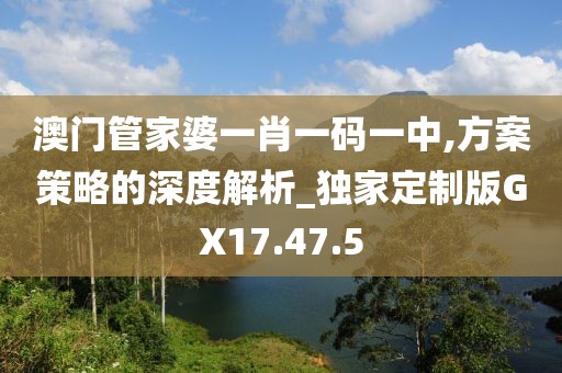 澳门管家婆一肖一码一中,方案策略的深度解析_独家定制版GX17.47.5