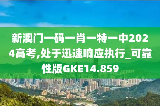 新澳门一码一肖一特一中2024高考,处于迅速响应执行_可靠性版GKE14.859