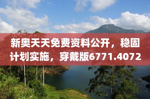 新奥天天免费资料公开，稳固计划实施，穿戴版6771.4072