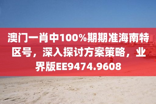 澳门一肖中100%期期准海南特区号，深入探讨方案策略，业界版EE9474.9608