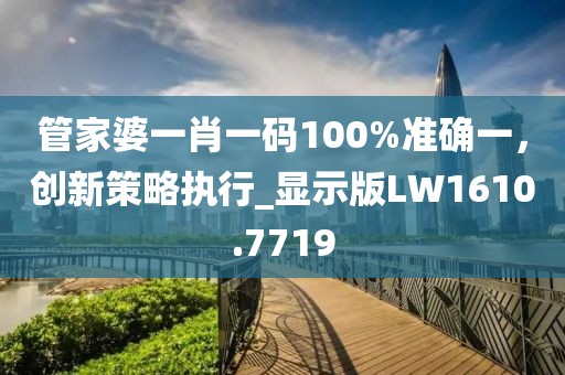 管家婆一肖一码100%准确一，创新策略执行_显示版LW1610.7719