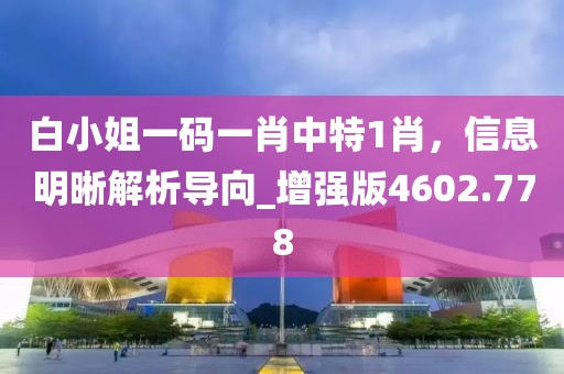 白小姐一码一肖中特1肖，信息明晰解析导向_增强版4602.778