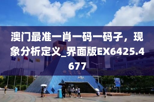 澳门最准一肖一码一码孑，现象分析定义_界面版EX6425.4677