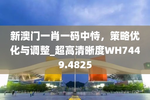 新澳门一肖一码中恃，策略优化与调整_超高清晰度WH7449.4825
