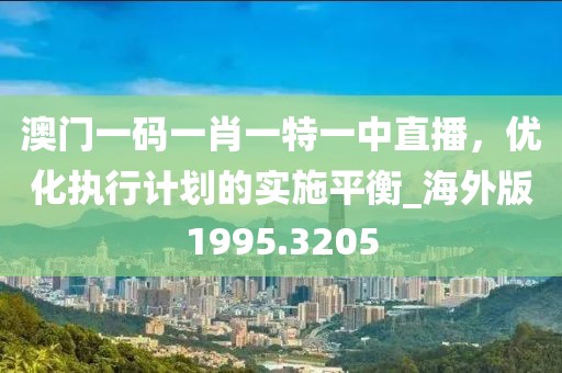 澳门一码一肖一特一中直播，优化执行计划的实施平衡_海外版1995.3205