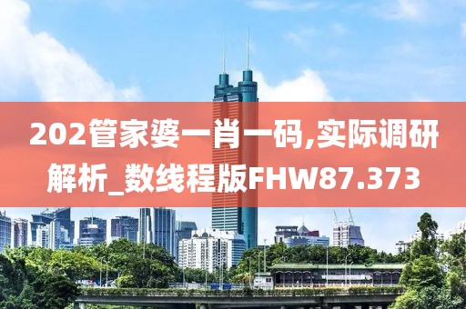 202管家婆一肖一码,实际调研解析_数线程版FHW87.373