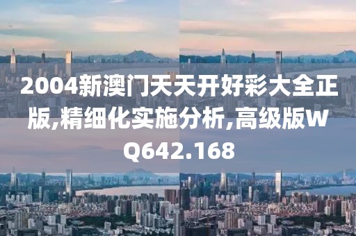 2004新澳门天天开好彩大全正版,精细化实施分析,高级版WQ642.168