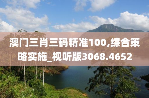 澳门三肖三码精准100,综合策略实施_视听版3068.4652
