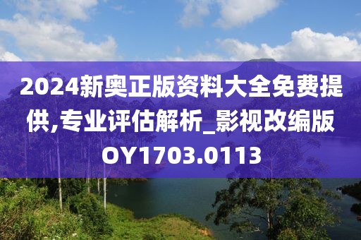 2024新奥正版资料大全免费提供,专业评估解析_影视改编版OY1703.0113