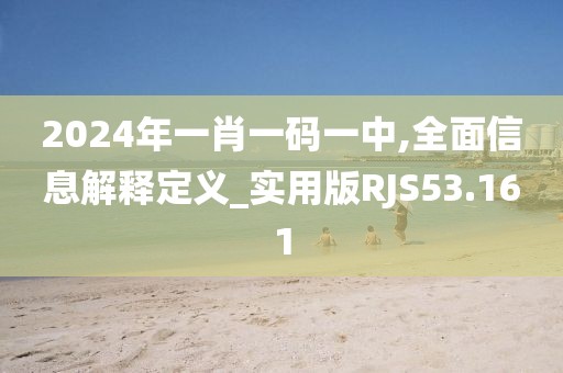 2024年一肖一码一中,全面信息解释定义_实用版RJS53.161